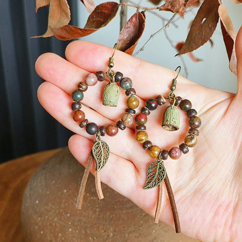 Bohemian Tassel Earrings Handmade with Dried Fruits