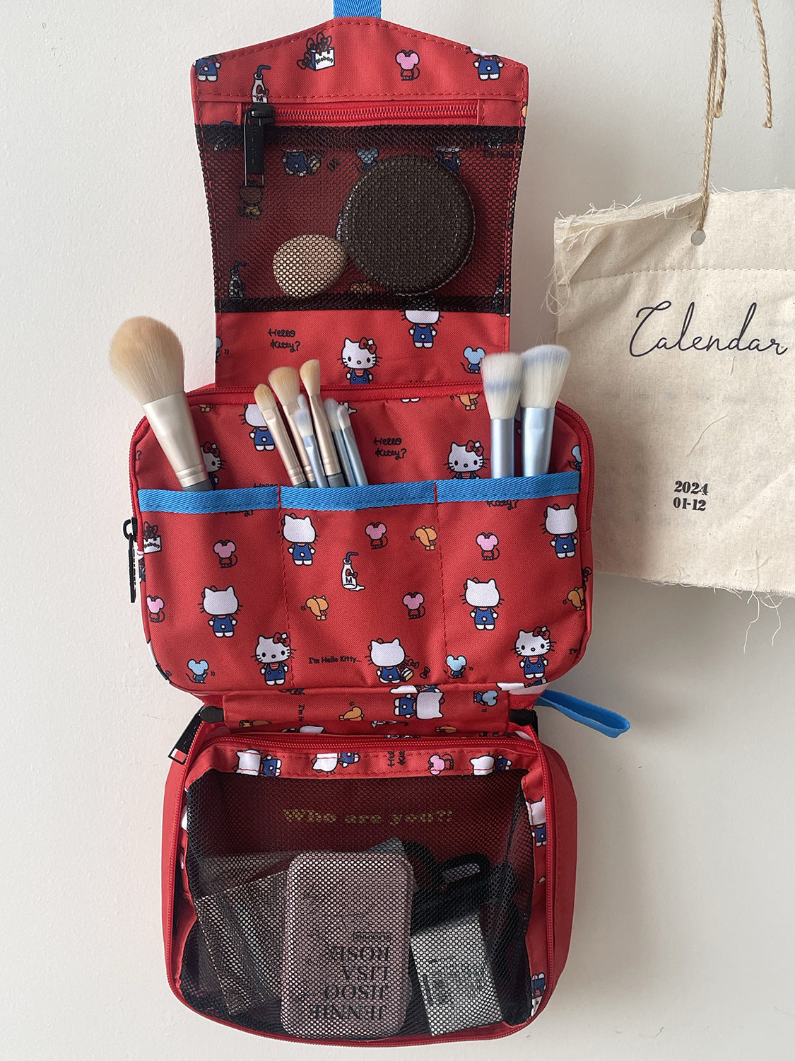 Hellokitty Foldable Makeup Bag Cute Cartoon Travel Organizer