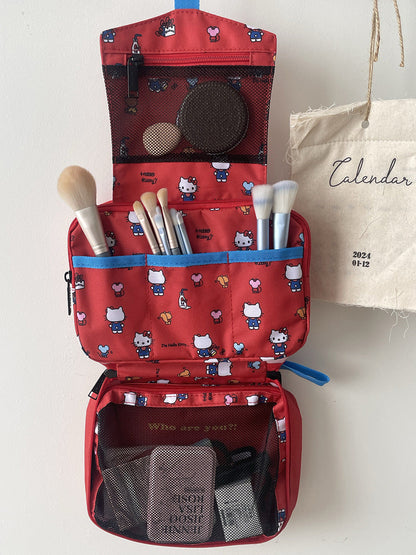 Hellokitty Foldable Makeup Bag Cute Cartoon Travel Organizer
