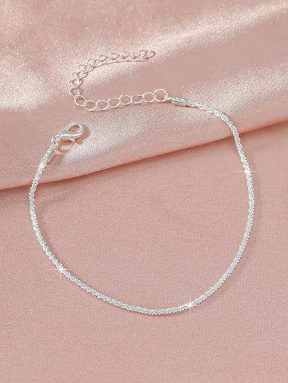 Simple Glitter Double Anklet