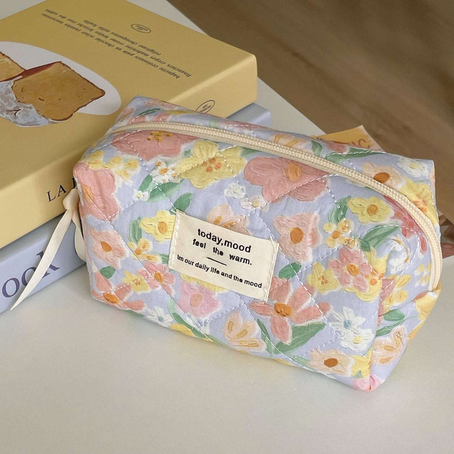 Cute Flower Print Make Up Bag