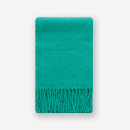 Vintage-Inspired Green Wool Scarf Cozy Soft Chunky Knit