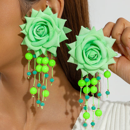 Stylish Irregular Floral Denim Flower Earrings