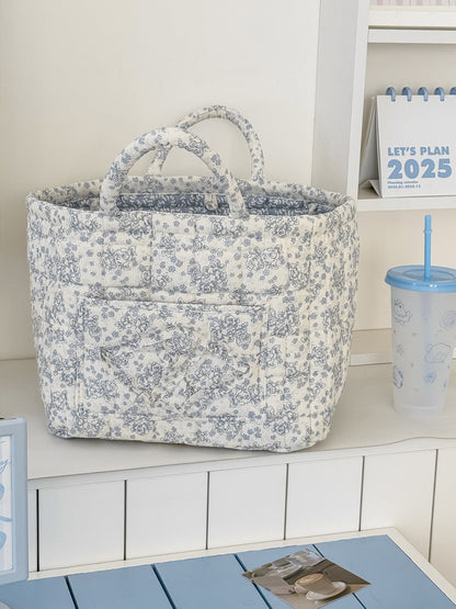Peony Velvet Storage Basket Stylish Home Organizer