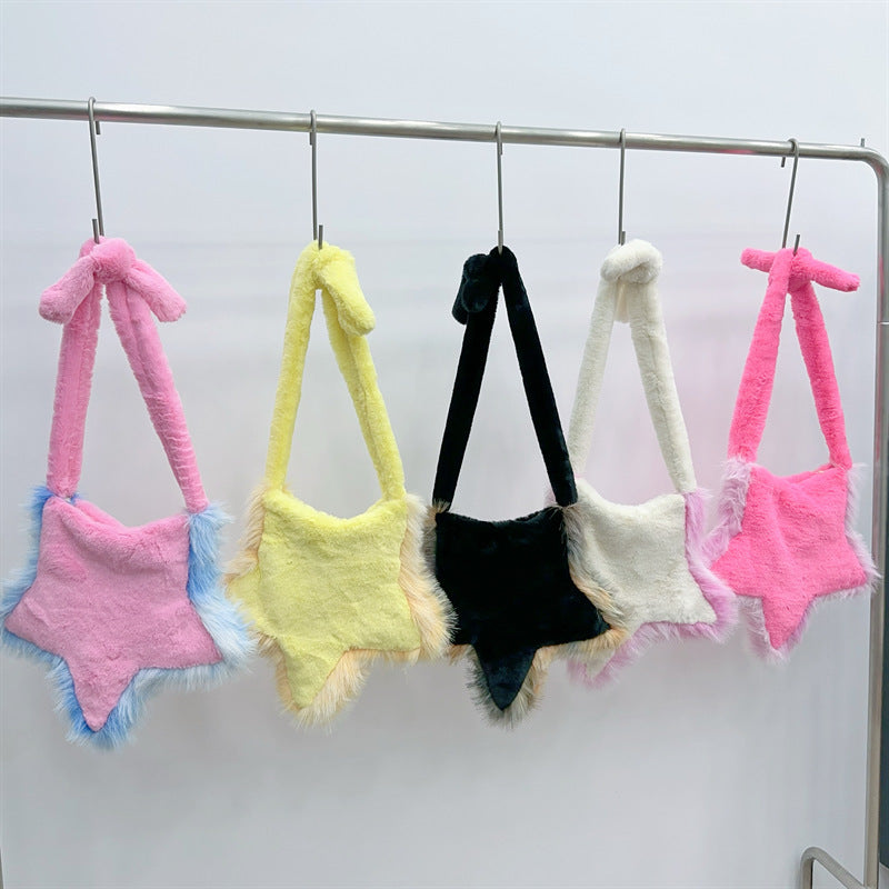 Cute Fuzzy Star-shaped Crossbody Shoulder Bag