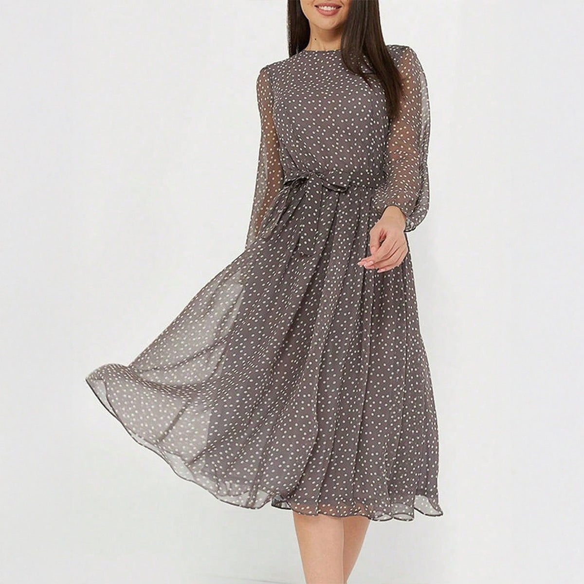 Floral Print Tie Waist Maxi Dress for Women