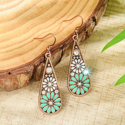 Colorful Alloy Drop Earrings Bohemian Style Fashionable Accessories