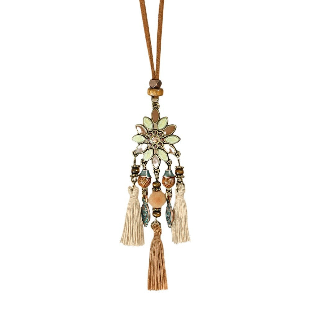 French Bohemian Butterfly Tassel Pendant Necklace