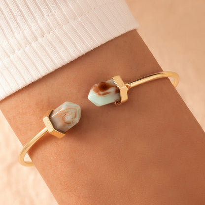Floral Pearl Open Cuff Bracelet Stylish Fresh Design
