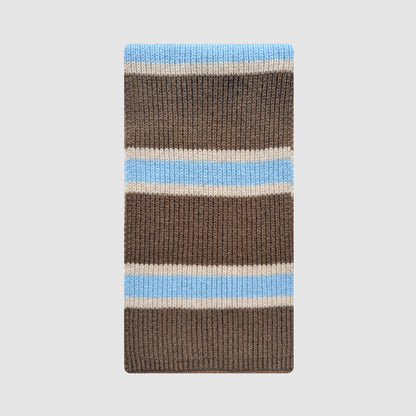 Striped Knit Wool Scarf for Women Casual Soft Neck Warmer
