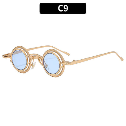 Retro Round Metal Sunglasses Fashionable UV400 Protection