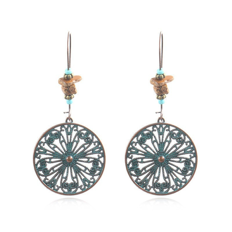 Bohemian Style Hollow Circle Drop Earrings for Women