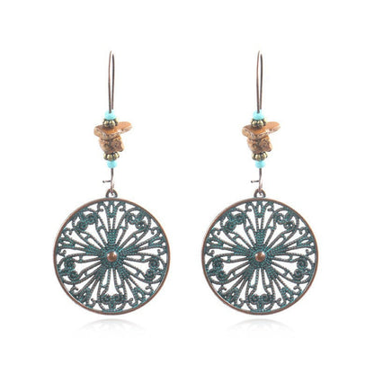 Bohemian Style Hollow Circle Drop Earrings for Women