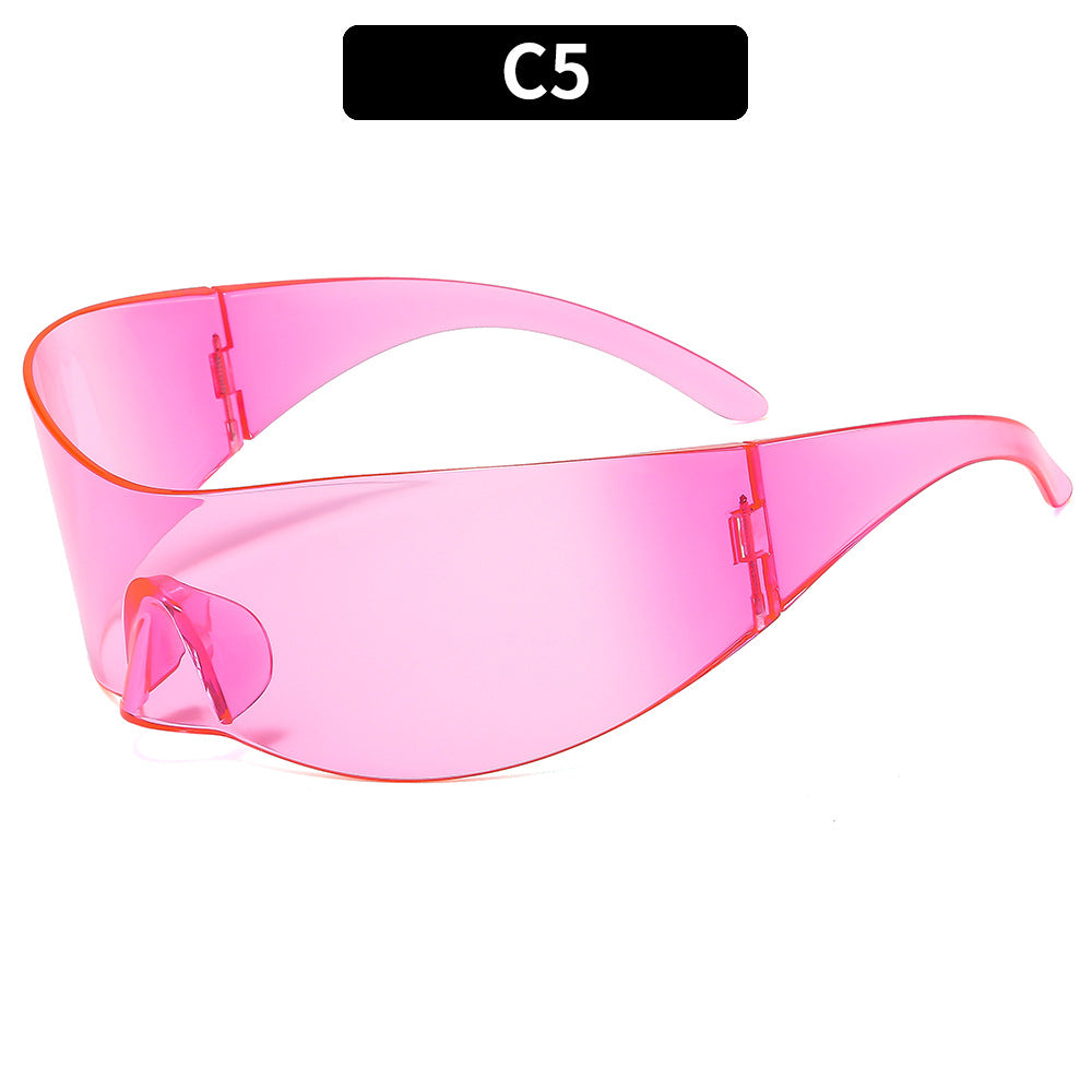 Trendy Y2K Futuristic Unframed Sunglasses Stylish Outdoor Shades