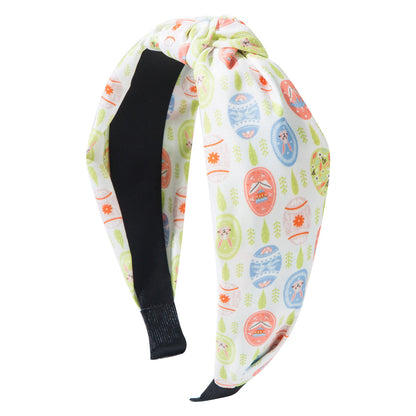 Trendy Easter Bunny Ear Headband Floral Knot Fabric Hairband