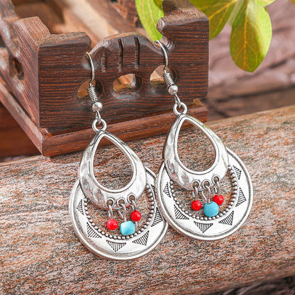 Bohemian Vintage Floral Tassel Earrings for Women