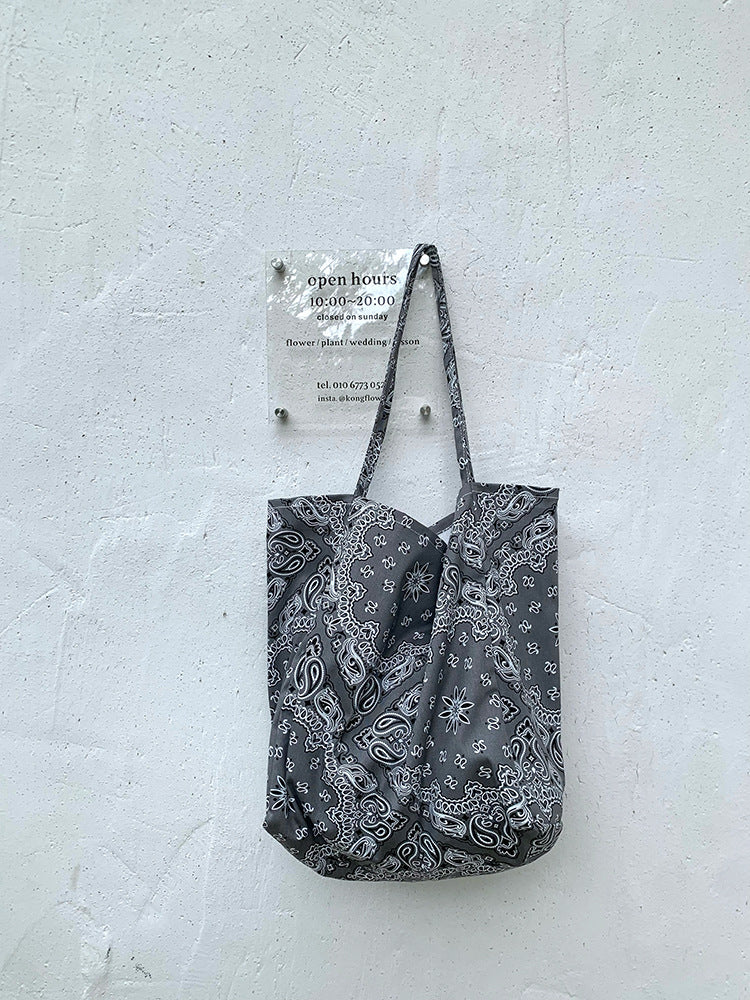 Casual Floral Canvas Tote Bag Stylish Shoulder Bag
