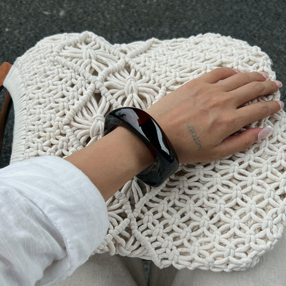 Fashionable Gradient Acrylic Wide Bracelet Geometric Resin Jewelry
