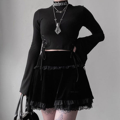Summer Women's Short Skirt Elegant Embroidered Lace High-Waist Skirt