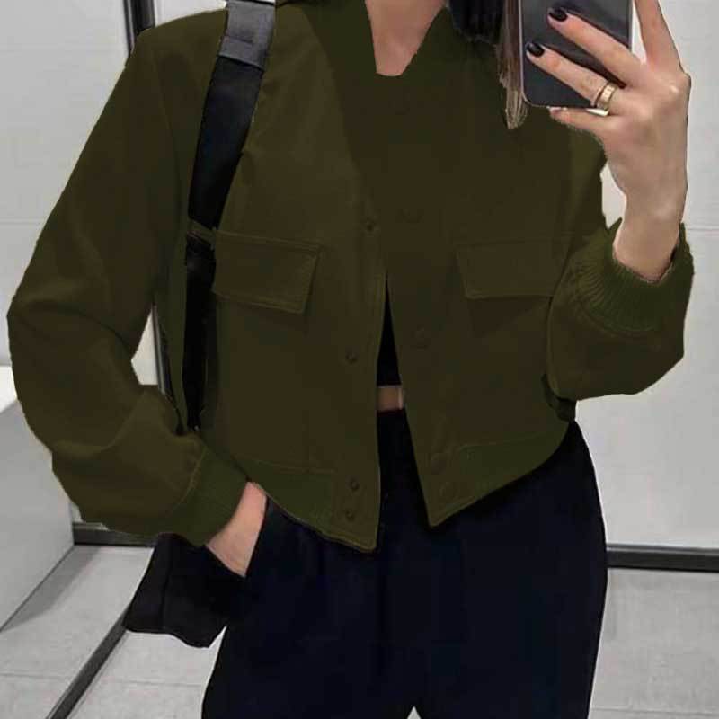 Elegant Casual Long Sleeve Coat with Single Button Closure