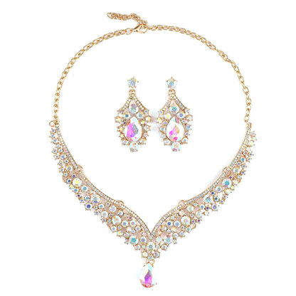 Vintage Statement Necklace Set Luxurious Crystal Jewelry for Evening Wear