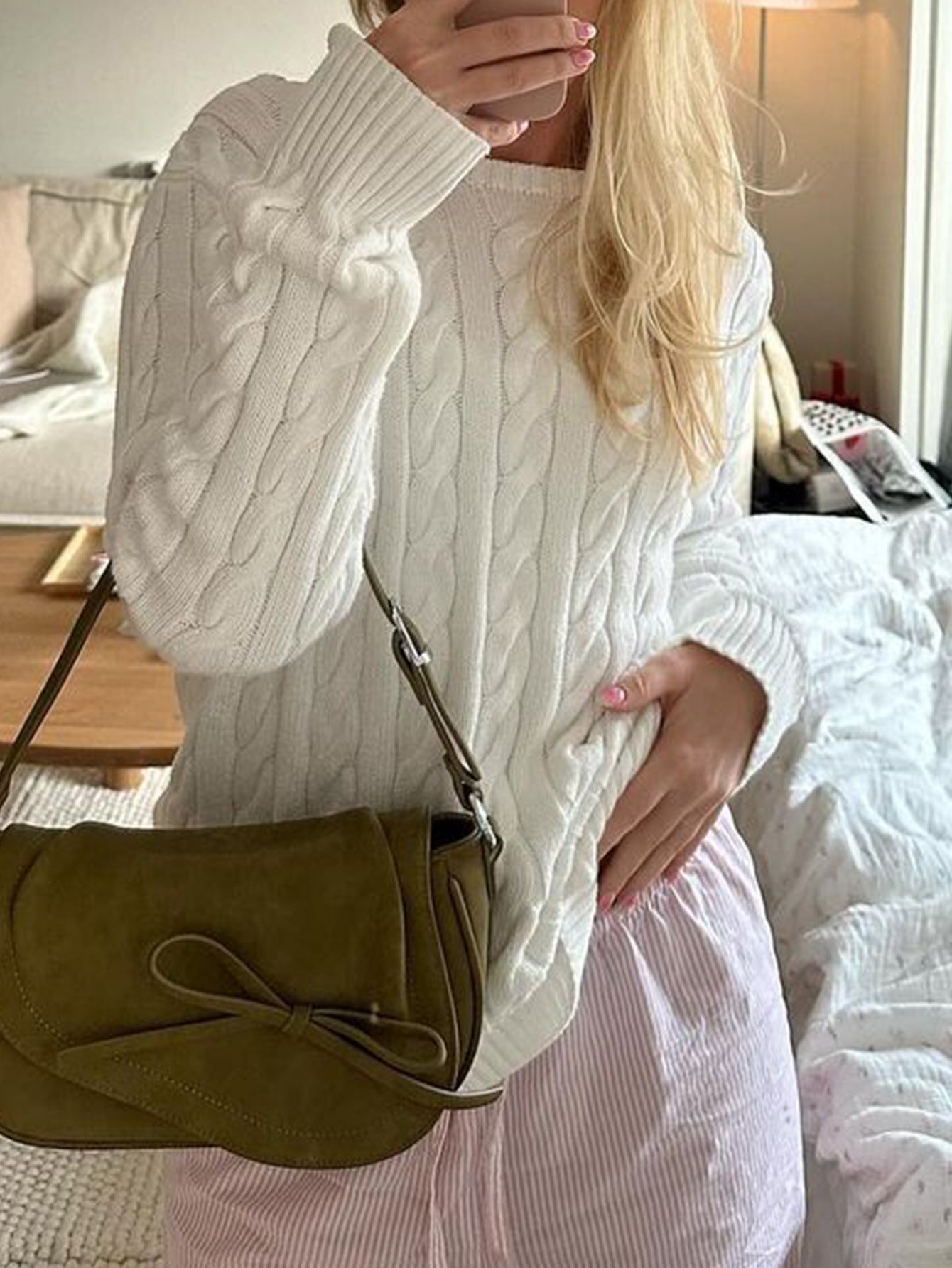 Casual Solid Long Sleeve Sweater Women's Pullover