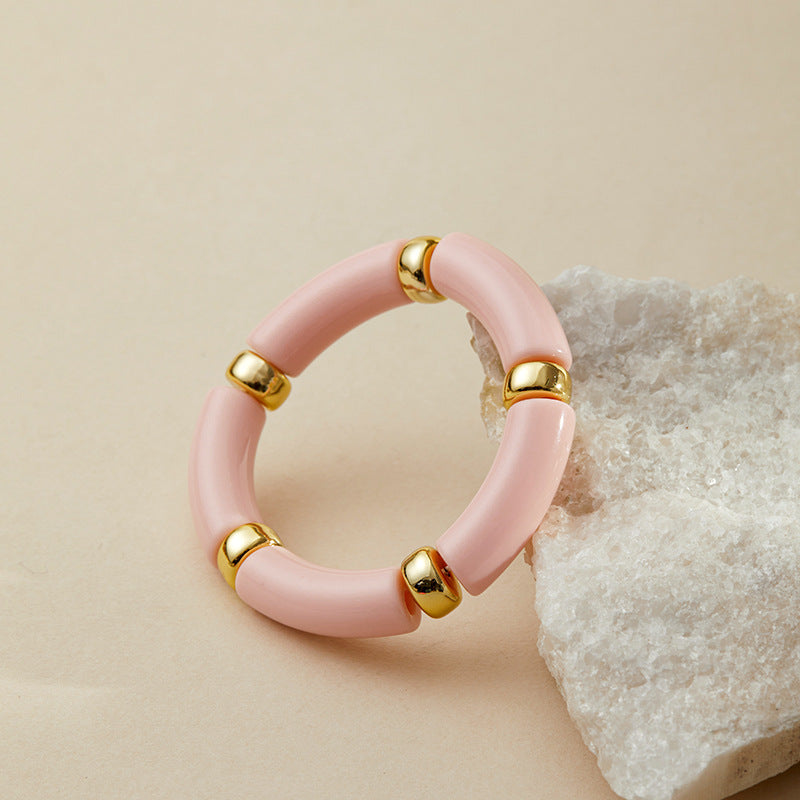 Color Block Irregular Acrylic Bracetets