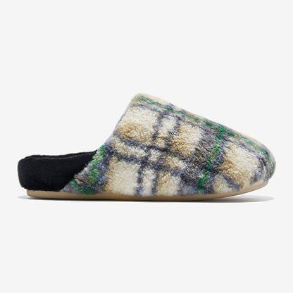 Plush Warm Thick Soles Color Block Slippers