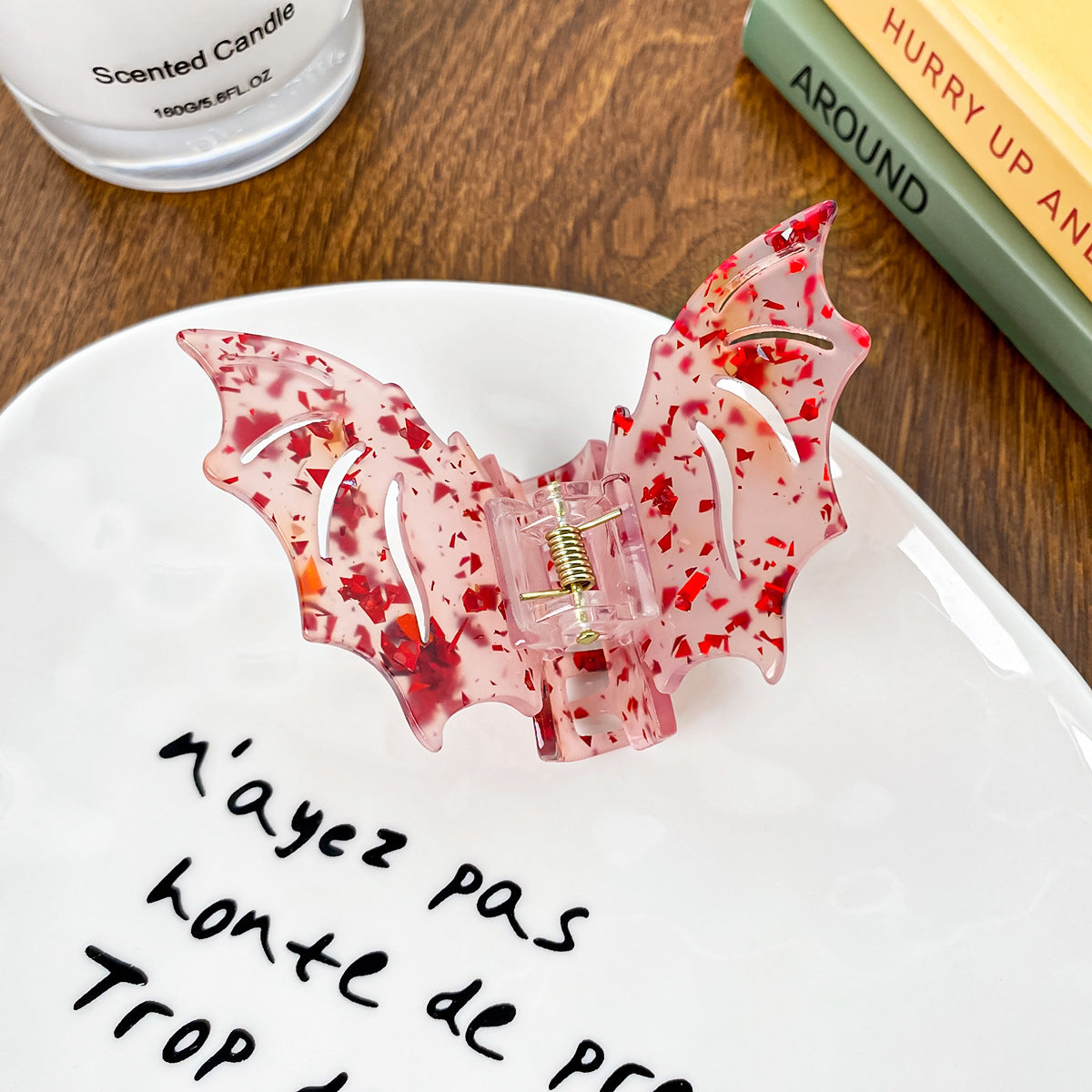 Gothic Halloween Bat Colorful Hair Claw