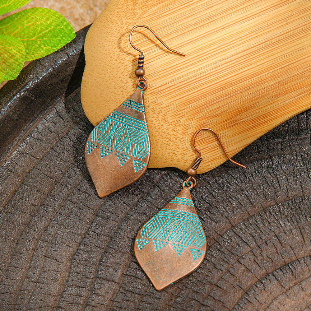Vintage Style Alloy Earrings with Geometric Design and Bohemian Charm