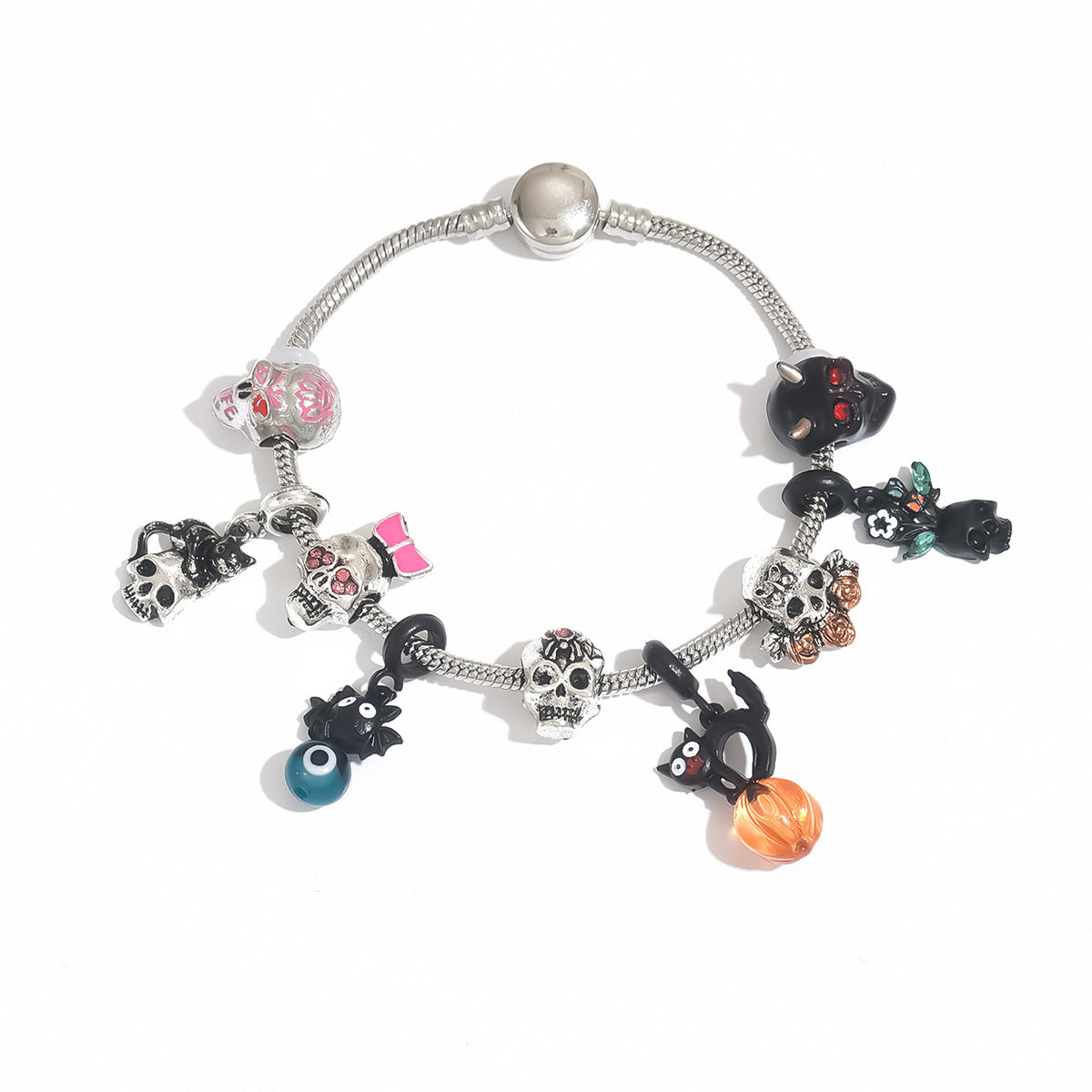 Punk Gothic Skeleton Metal Chain Halloween Bracelet