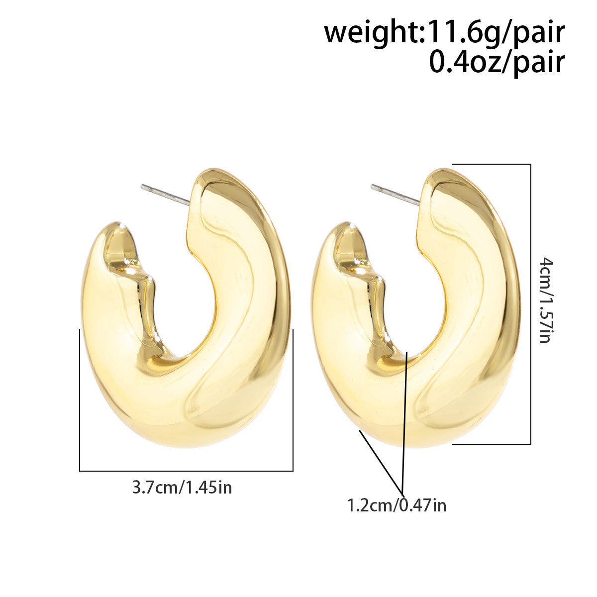 Geometric Metal Hoop Drop Earrings Trendy Casual Jewelry