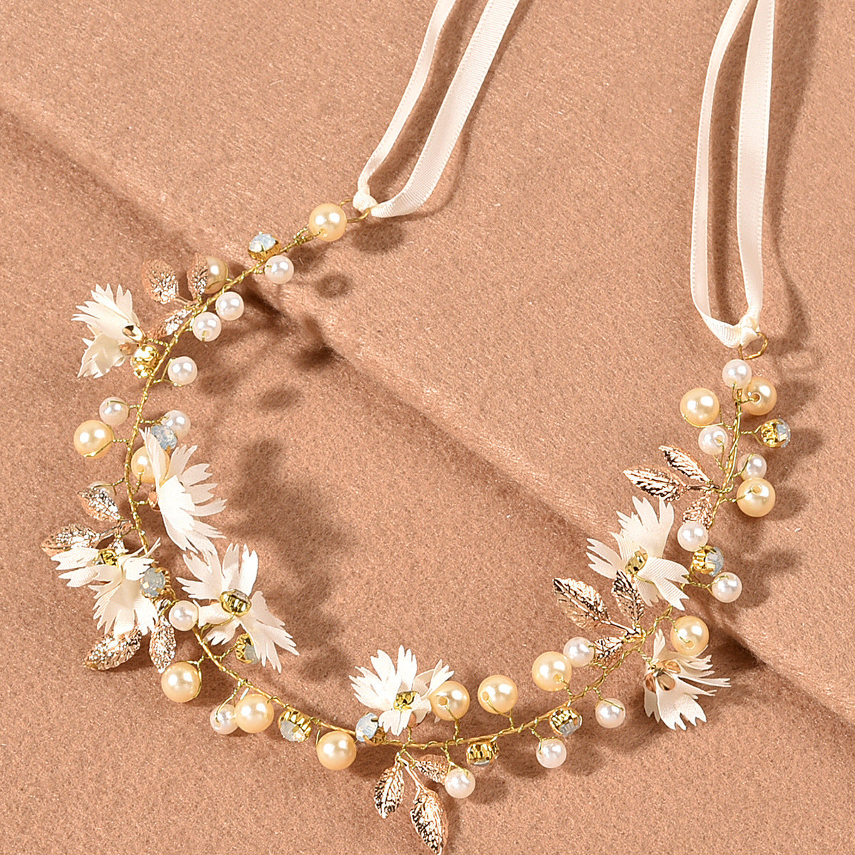 Minimalist Daisy Crystal Handmade Headband for Weddings