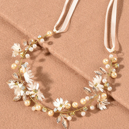Minimalist Daisy Crystal Handmade Headband for Weddings