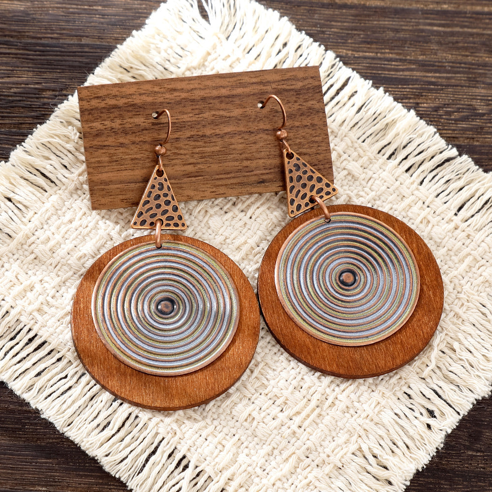Bohemian Holiday Style Geometric Earrings Colorful Statement Earrings