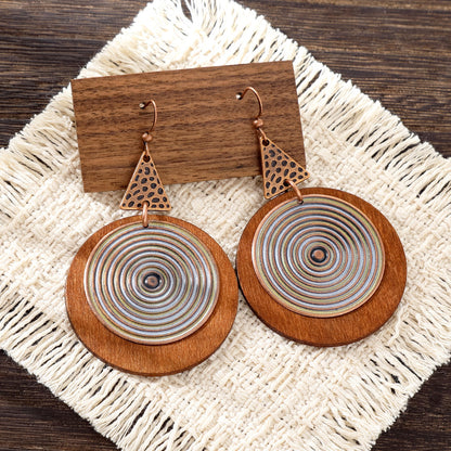 Bohemian Holiday Style Geometric Earrings Colorful Statement Earrings