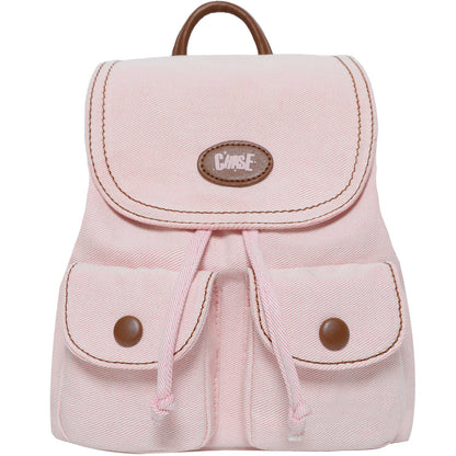 Cute Solid Color Denim Mini Backpack
