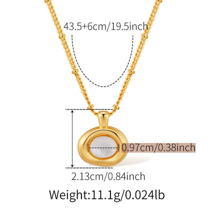 Vintage Shell Pearl Pendant Chain Necklaces