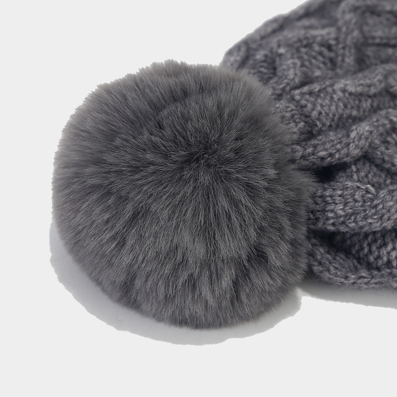 Winter Cable Knit Thermal Scarf Hat Gloves Sets