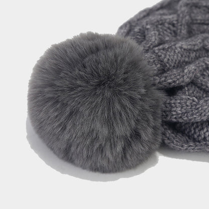 Winter Cable Knit Thermal Scarf Hat Gloves Sets