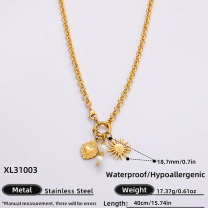 DIY Stainless Steel Heart Pendant Necklace with 18k Gold Plating