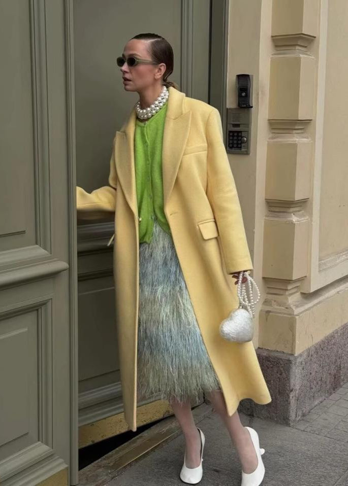 Longline Wool Coat Structured Tailored Fit