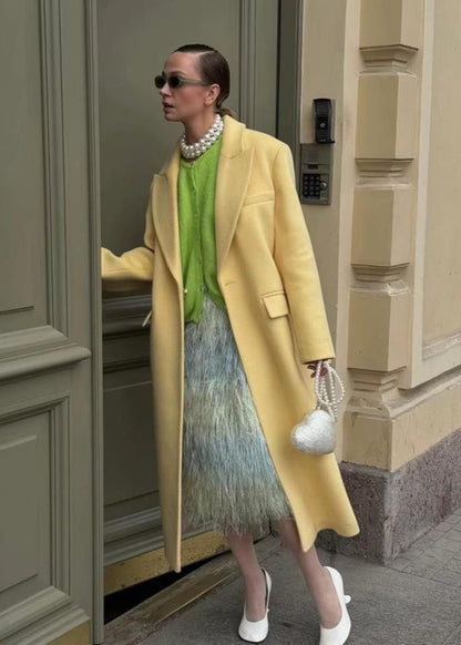 Longline Wool Coat Structured Tailored Fit