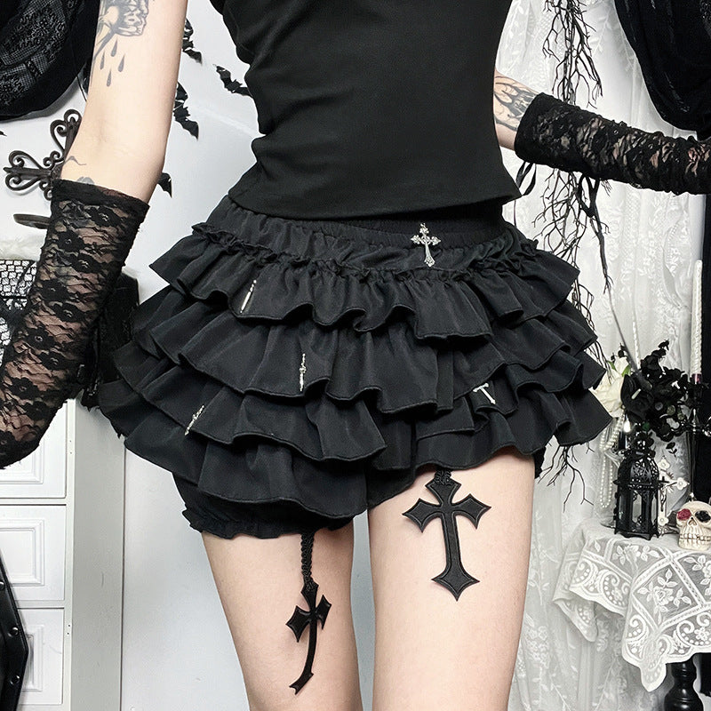 Bodycon Mini Skirt with Cross Pendant - Edgy and Sexy Style