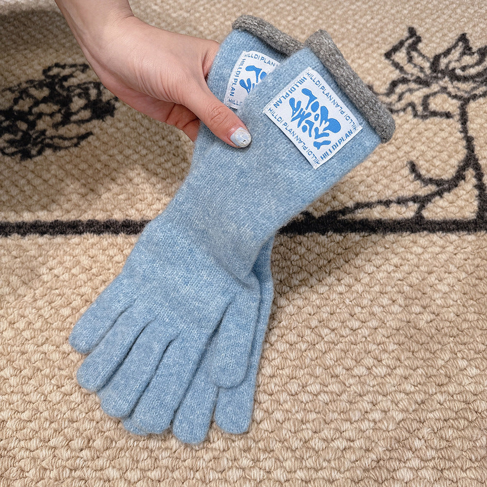 Winter Thermal Soft Touchscreen Wool Long Gloves