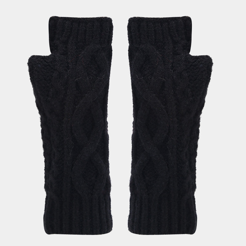 Solid Color Twist Simple Knit Hat & Scarf Sets