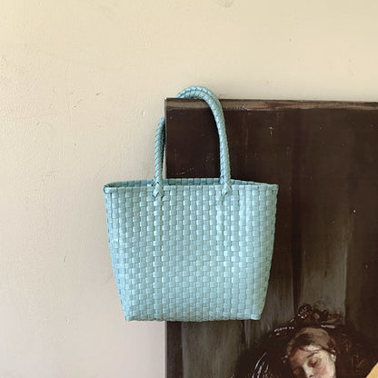 Summer Straw Tote Bag Handmade PVC Beach Shoulder Bag