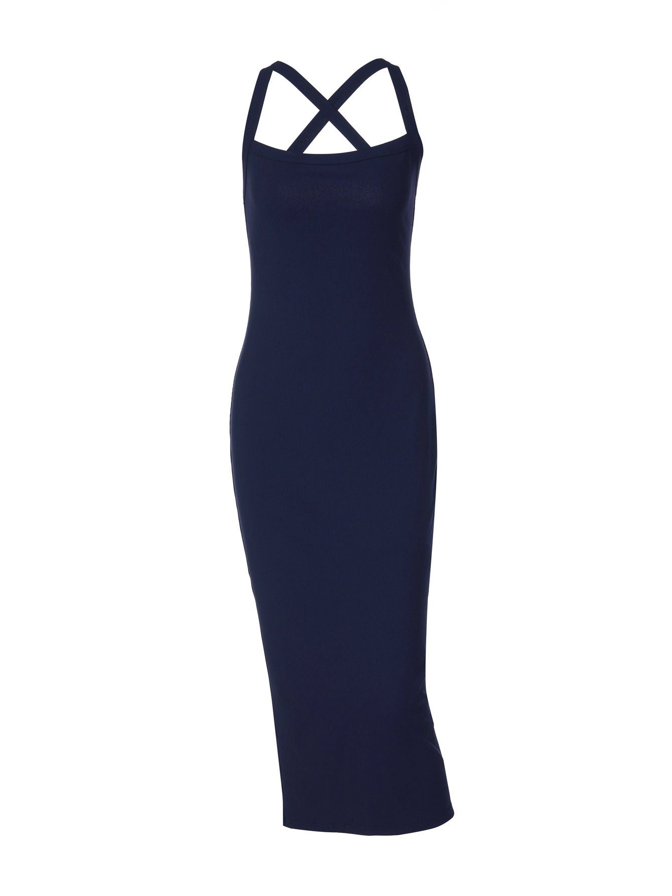 Backless Slim-Fit Cami Dress in Solid Color