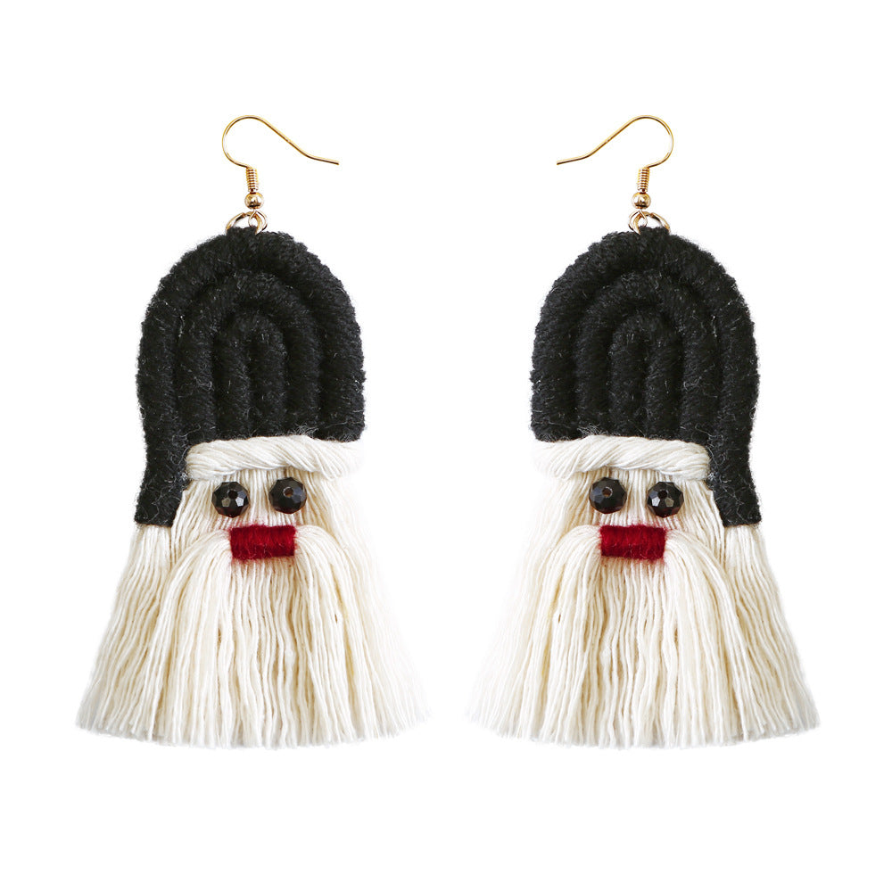 Christmas Earrings Female Creative Cartoon Christmas Bohemian Tassel Woven Handmade Earrings