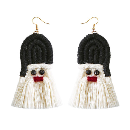 Christmas Earrings Female Creative Cartoon Christmas Bohemian Tassel Woven Handmade Earrings